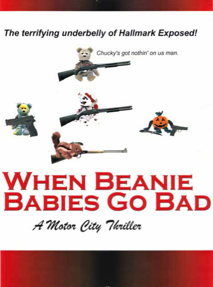 Front page of a new Brett with little Beanie babies with rifles, uzies, guns and the like.